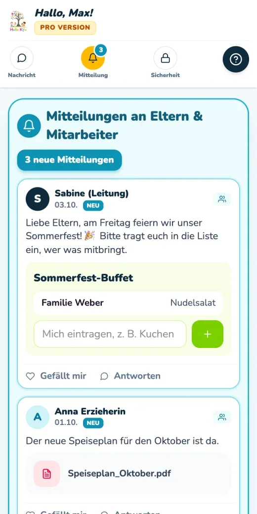 Nordic Blue, Vorschau mit Testdaten